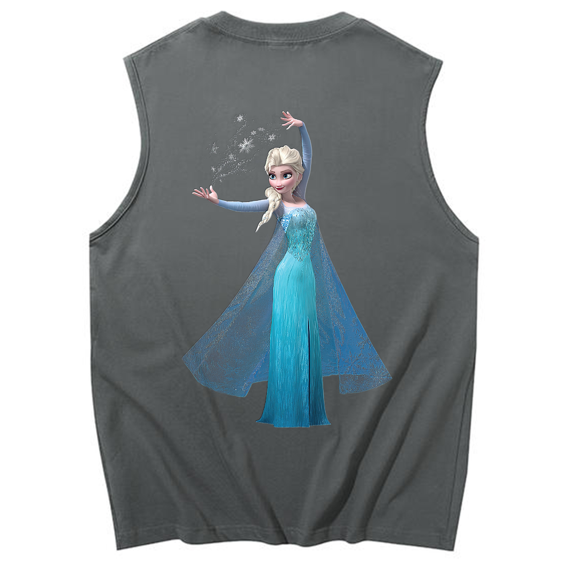 （画像用） アナと雪の女王 アンナ エルサ Frozen Anna Elsa コットン100％タンクトップ（背面プリント）